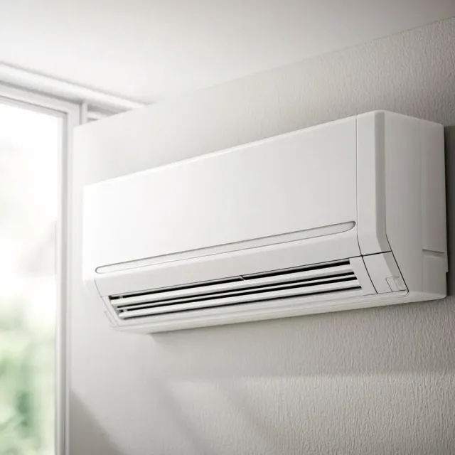 Air conditioning unit installed in a modern commercial space